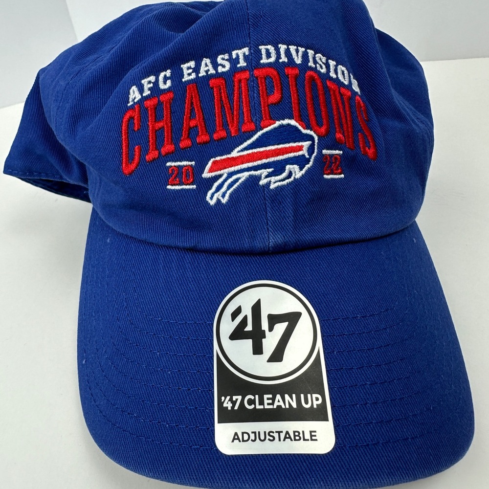 47 Brand Buffalo Bills NFL AFC East Division Champions 2022 Hat Blue Dad Cap NEW